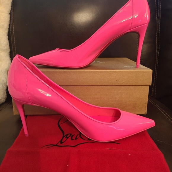 New Christian Louboutin Sporty Kate 85, Hot Pink Poupidou, 38.5 Valentine's Day - Picture 2 of 6
